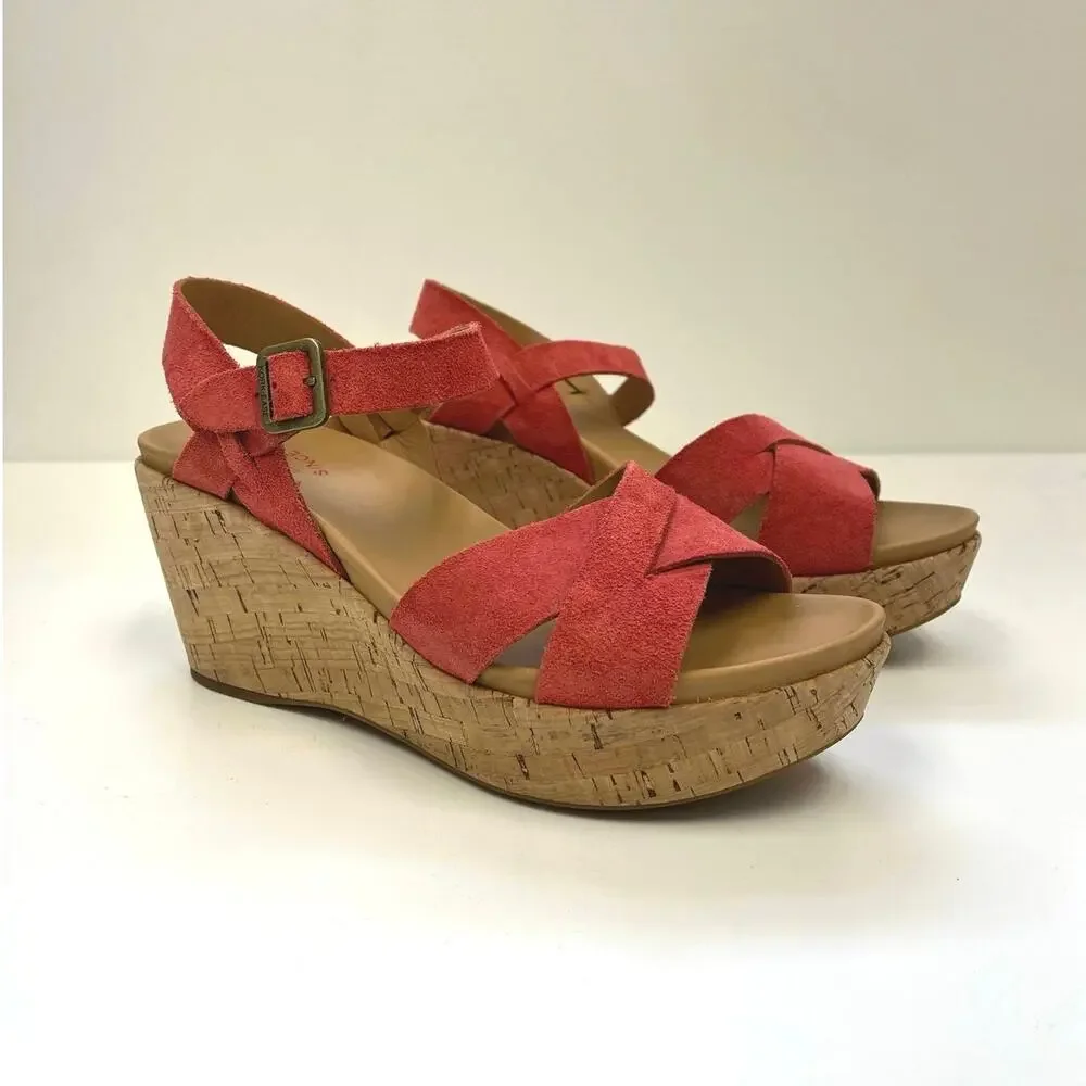 Kork-Ease Ava 2.0 Cork Wedge Platform Sandal Comfort Suede Leather Summer 10M